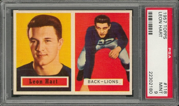 1957 Topps Football #118 Leon Hart – PSA MINT 9